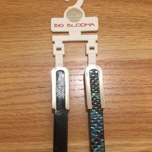 Big Buddha belts black platinum and blue python | Size S NWT